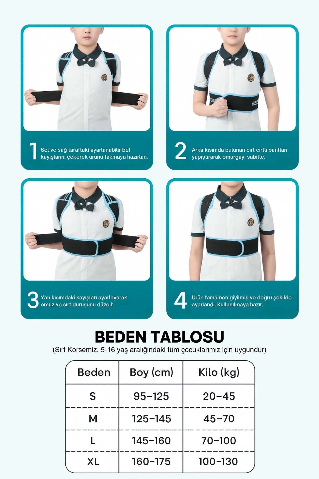 Kamburluk Önleyici Duruş Düzeltici - Premium Sırt Korsesi