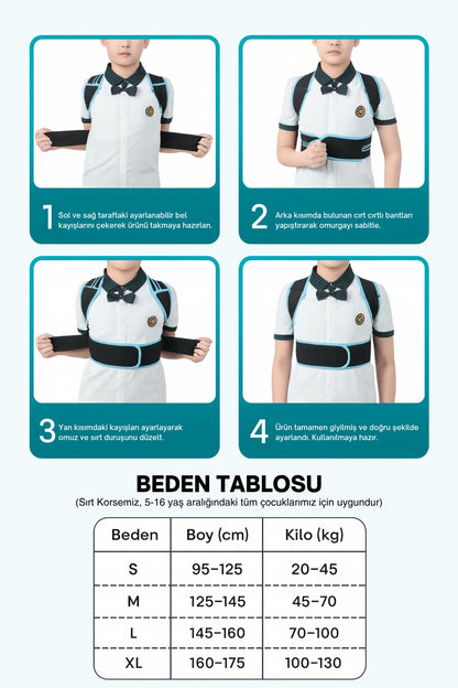Kamburluk Önleyici Duruş Düzeltici - Premium Sırt Korsesi